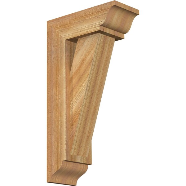 Ekena Millwork Traditional Traditional Rough Sawn Bracket w/ Offset Brace, Western Red Cedar, 6"W x 14"D x 26"H BKT0604X14X26TRA01RWR - main